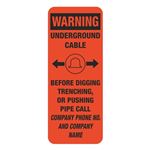 Warning Underground Cable - 4 x 10
